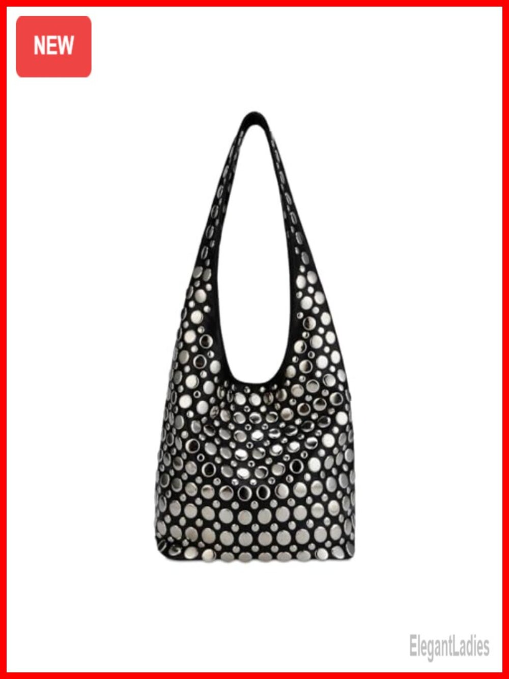 Studded Y2K PU Leather Hobo Shoulder Bag Handbag Punk Tote